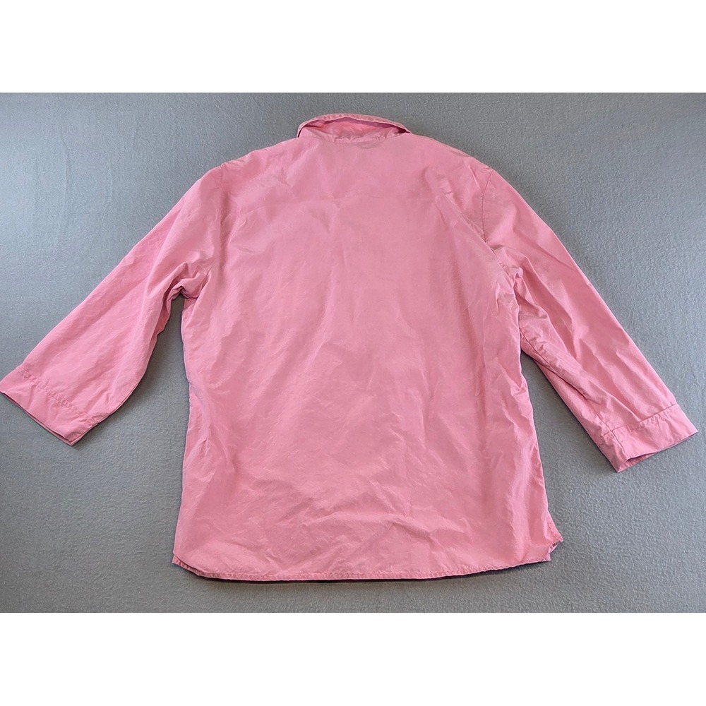 Anna and Frank 90s Pink Silk Button Up Minimalist Casual Luxe Blouse 3/4 Sleeve - Picture 2 of 12